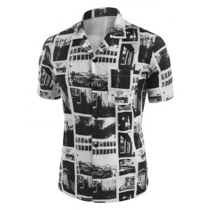 

Vintage Print Short Sleeve Shirt, White