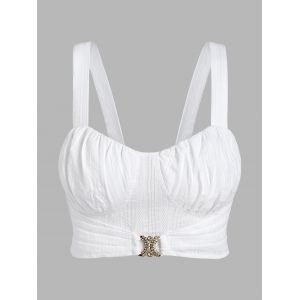 

D Ring Basic Crop Top, White