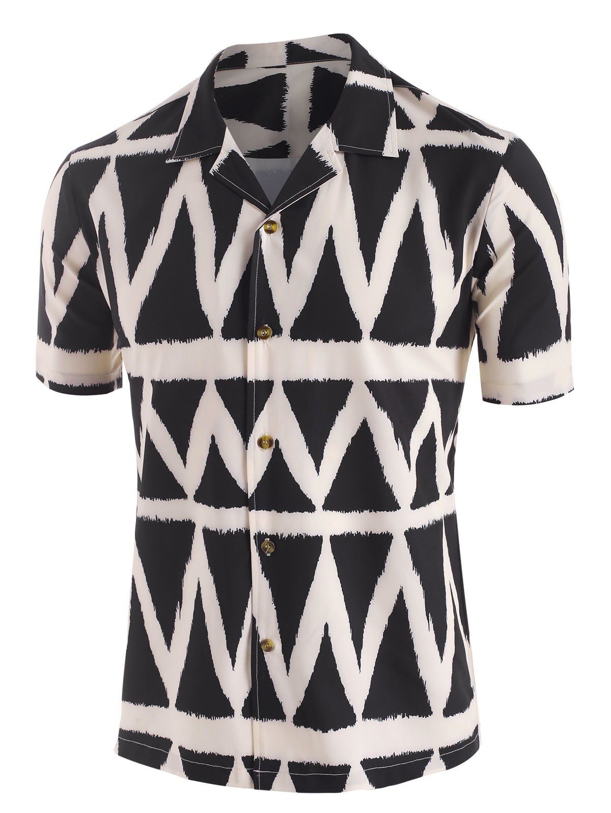 

Button Up Geometric Shirt, Black