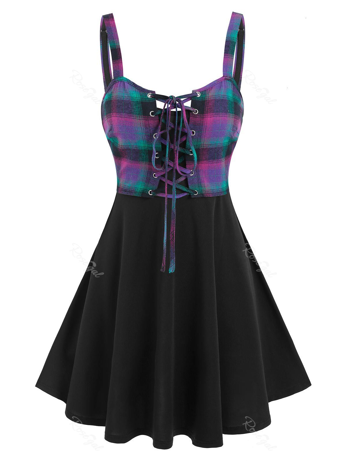 plaid tank top dress