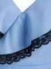 Robe Haute Basse à Coupe Basse à Volants - Bleu clair XL