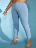 High Waisted Colored Plus Size Skinny Pants -  