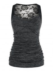 Plus Size Lace See Through Back Tank Top -  