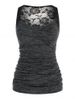 Plus Size Lace See Through Back Tank Top -  