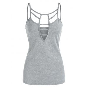 

Cut Out Casual Cami Tank Top, Gray