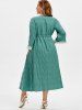 Plus Size Contrast Lace Drawstring Dress -  