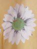 Sunflower Print Ruched Waist Chiffon Blouse -  