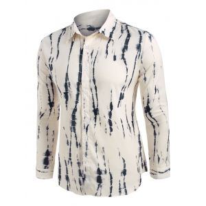 

Button Up Tie Dye Shirt, Warm white