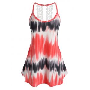 

Plus Size Tie Dye Back Embroidery Tank Top, Multi