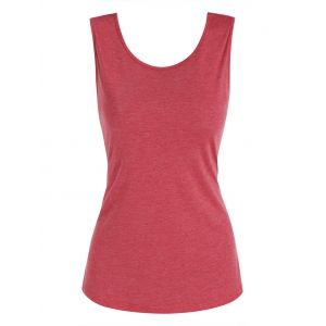 

Backless Solid Tank Top, Red