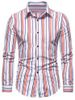 Striped Print Long Sleeve Shirt -  