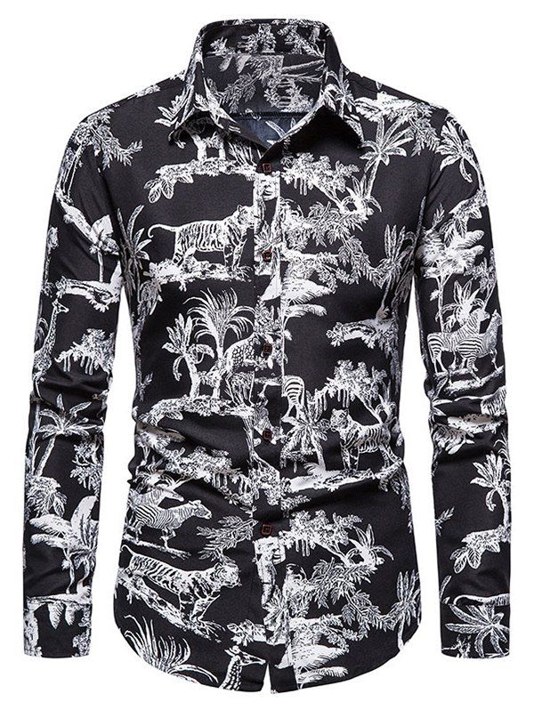 Shop Jungle Animals Print Long Sleeve Shirt  
