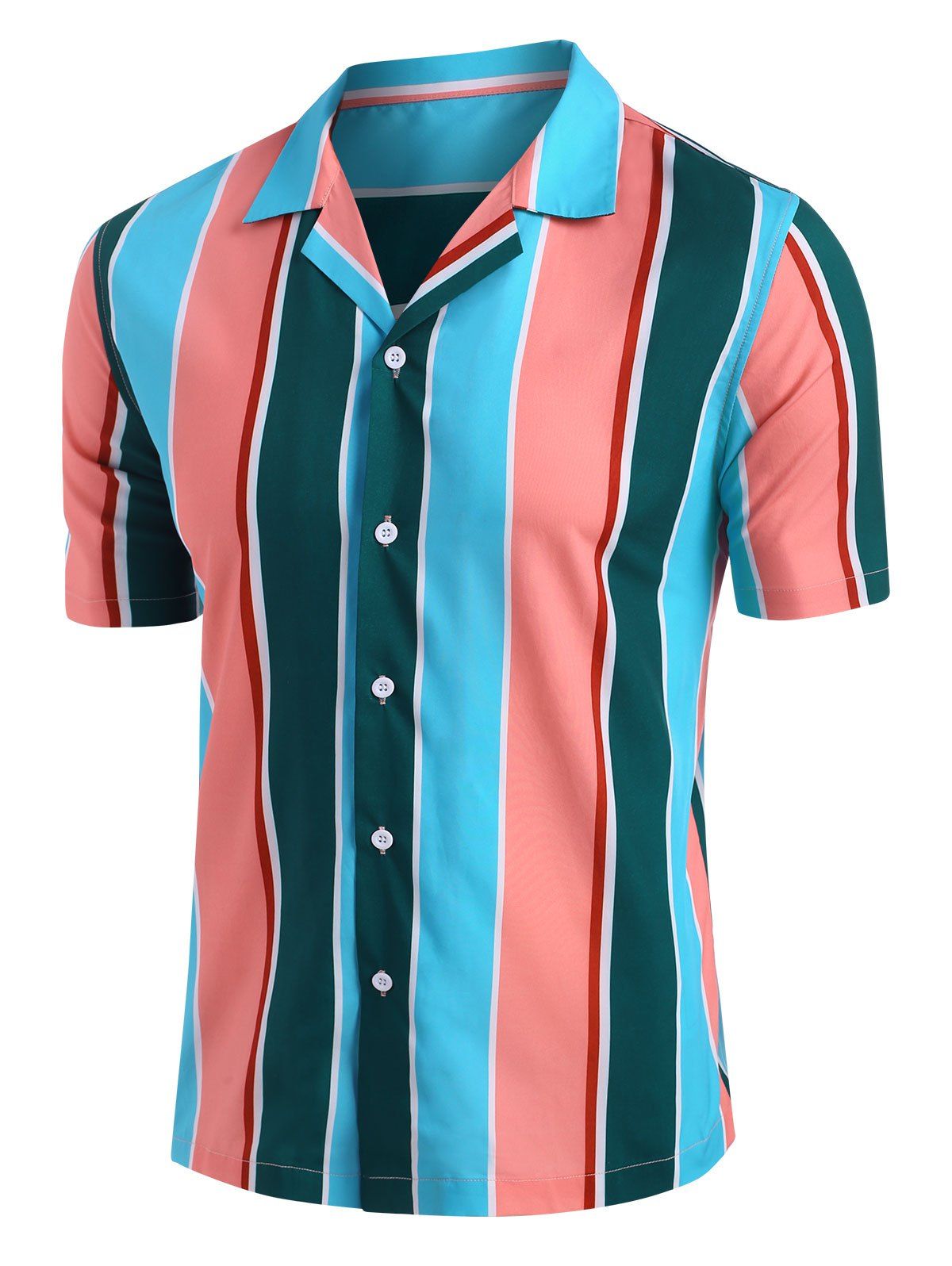 

Button Down Contrast Stripe Shirt, Multi