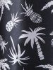 Palm Tree Pineapple Print Long Sleeve Shirt -  