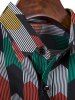 Colorful Striped Print Long Sleeve Shirt -  