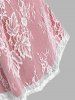 Lace-up Lace Overlay Tank Top -  