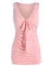 Plus Size Ruched Bowknot Fitted Tank Top -  