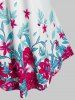 Plus Size Floral Lattice Double Strap Tunic Cami Top -  