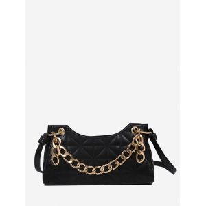 

Quilted Chain Shoulder Bag, Black