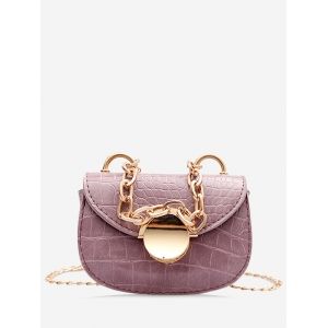 

Chain Round Metal Mini Saddle Bag, Lilac