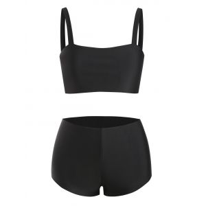 

Basic Bra and Boyshorts Bikini Set, Black