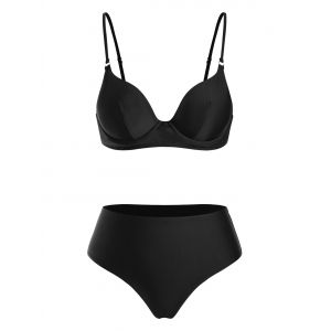 

Underwire High Waist Bikini Swimwear, Black
