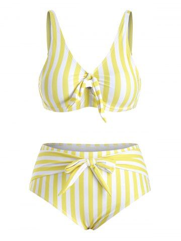 yellow two piece set swimsuit