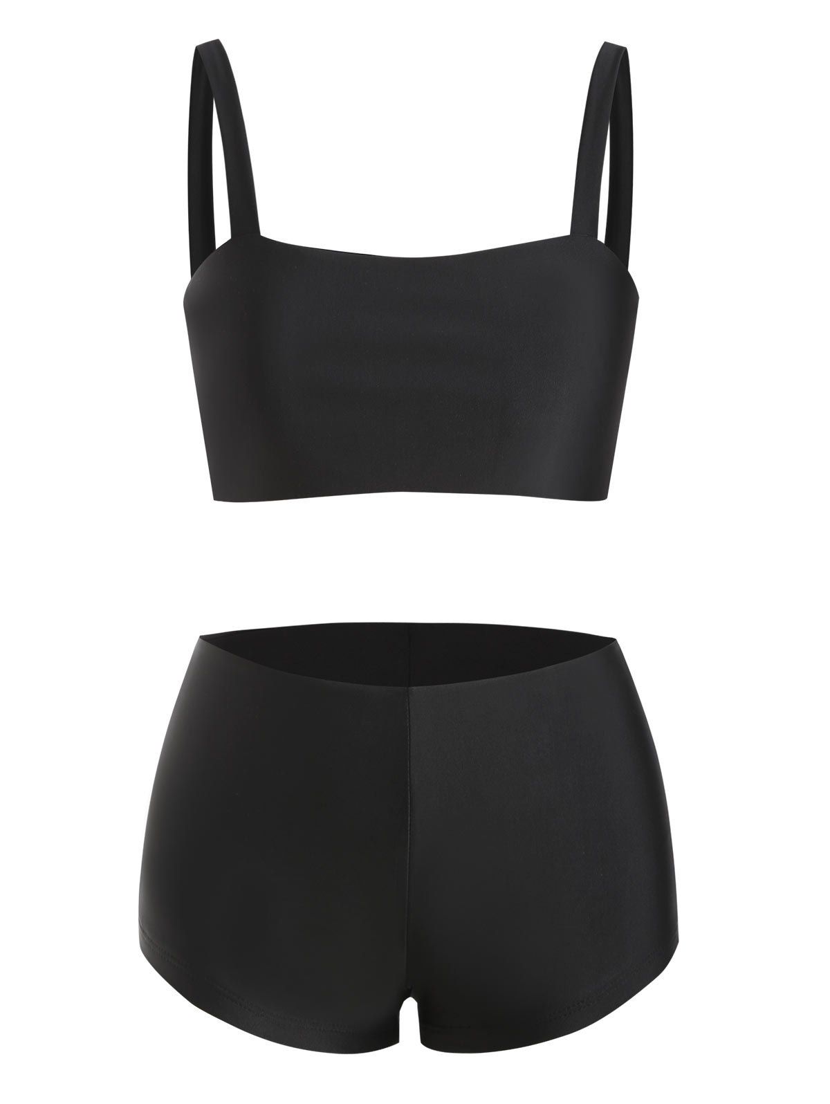 

Basic Bra and Boyshorts Bikini Set, Black