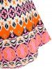 Plus Size Aztec Pattern Backless Skirted Tunic Cami Top -  