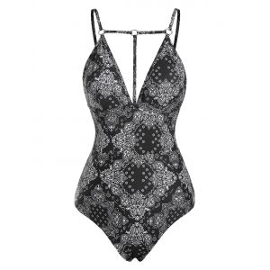 

Strappy O Ring Backless One-piece Swimsuit, Black