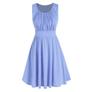 

Pleated Flare Sleeveless Dress, Light purple