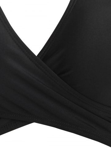 

Knotted Sunflower High Rise Wrap Bikini Swimwear, Black