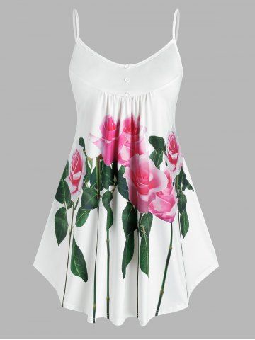 Plus Size Floral Print Tent Tank Top