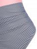 Stripes Panel Ruched Keyhole Cutout One-piece Swimsuit -  