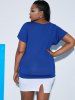 Haut Superposé Découpé de Grande Taille avec Chaîne - Bleu 5X
