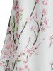 Robe en Dentelle Applique à Fleurs - Blanc XL