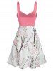 Robe en Dentelle Applique à Fleurs - Blanc XL