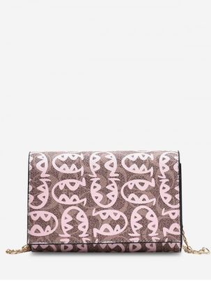 Allover Fish Pattern Chain Crossbody Mini Bag