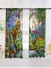 2 Panels Animation Dinosaur Print Children Window Curtains -  