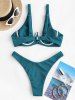 Ribbed Monowire High Cut Bikini Swimwear -  