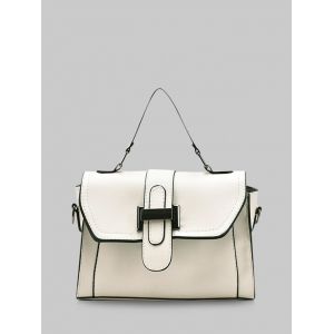 

Contrast Stitching Retro Crossbody Bag, Milk white