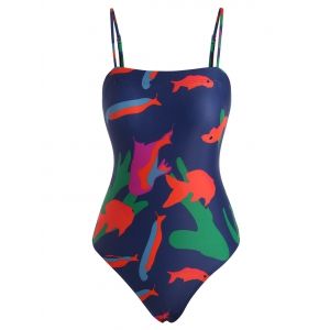 

Cami Fish Print One-piece Swimsuit, Multi