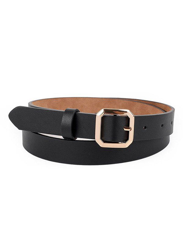 

Metallic Octagon Shape Buckle Belt, Black