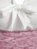 Off The Shoulder Bowknot T-shirt and Heathered Underbust Suspender Top -  