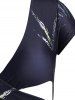 Leaf Print Criss Cross Cutout Plunging One-piece Swimsuit -  