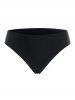 Maillot de Bain Tankini Noué Fleuri à Bretelle - Noir M