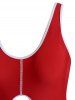 Piping Colorblock Cutout Tank One-piece Swimsuit -  