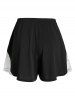 Plus Size Lace Panel Bowknot Two Piece PJ Shorts Set -  
