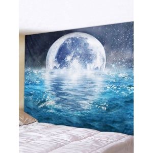 

Moon Ocean 3D Print Wall Tapestry, White