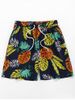 Tropical Leaves Print Beach Shorts -  